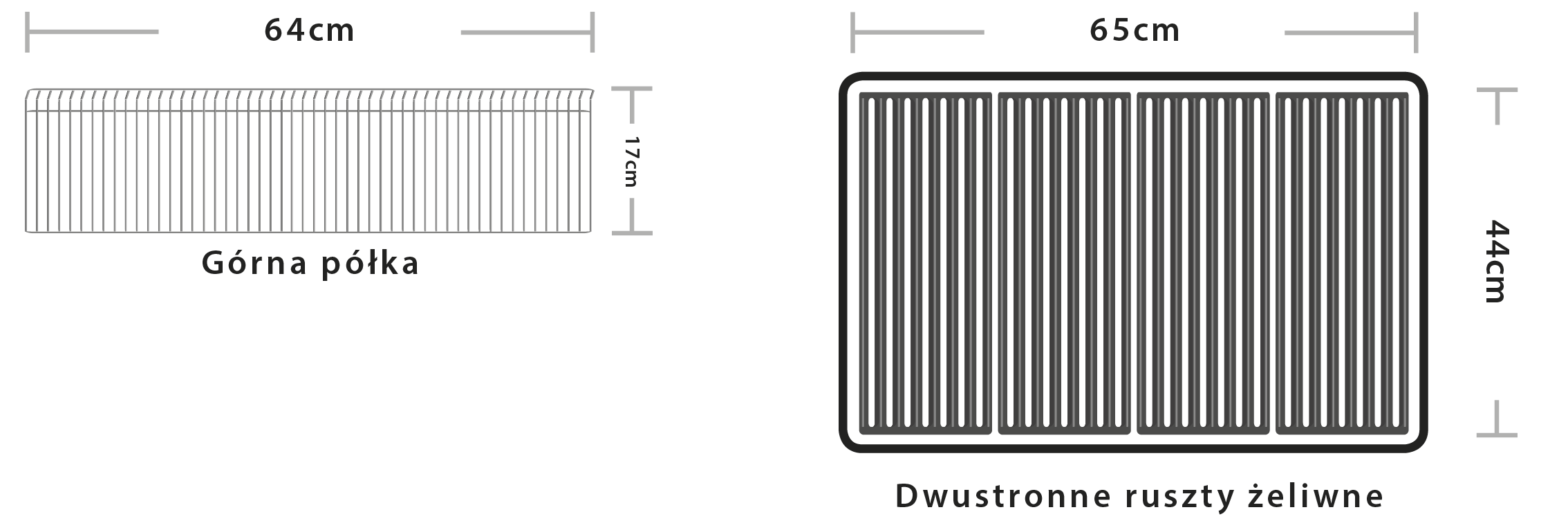 Wymiar rusztów Baron 490